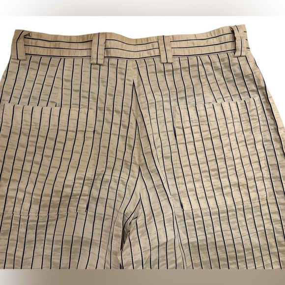 Vintage Giorgio Armani Ramie Silk Striped Wide Leg Trousers Pants Women’s 6-8 - Picture 3 of 16